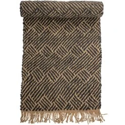 Bloomingville Aby Teppich Jute 200x70 Cm, Schwarz / Natur