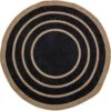 Bloomingville Lune Teppich Jute 120 Cm, Schwarz