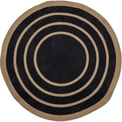 Bloomingville Lune Teppich Jute 120 Cm, Schwarz