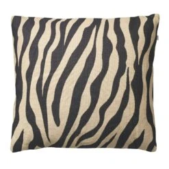 Zebra Kissenbezug 50x50cm, Beige/ Schwarz