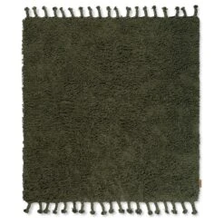 Ferm LIVING Amass Long Pile Teppich Olive 140x140 Cm