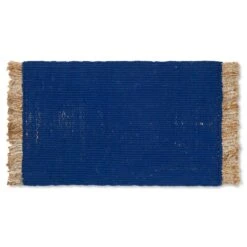 Ferm LIVING Block Teppich 50x80 Cm, Bright Blue / Natural