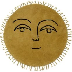 Sun Wollteppich Büschelig Ø130 Cm, Gelb