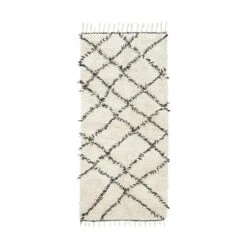 House Doctor Zena Teppich 90x200cm, Weiß/Schwarz