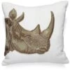 Jonathan Adler Botanist Rhino Kissen 40x40 Cm, Weiß/Gold