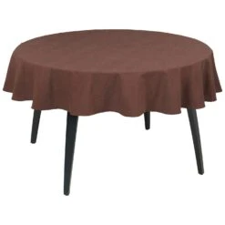 Juna Basic Table Cloth Round Ø170 Cm, Chocolate