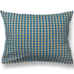 Juna Bæk & Bølge Kissenbezug 50x70 Cm, Blau/Ochre