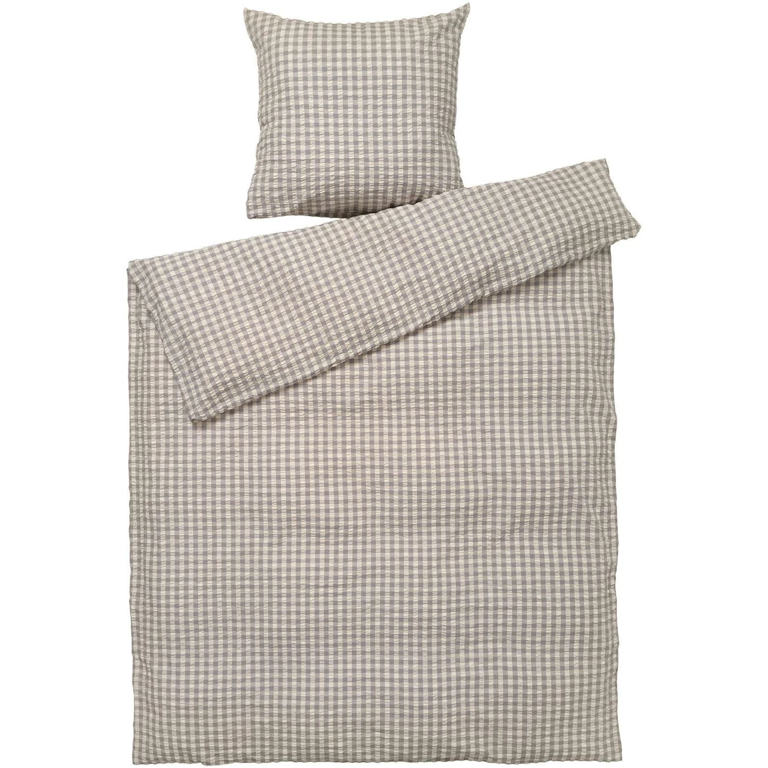 Juna Bæk & Bølge Bettwäsche 140x200 + 60x63 Cm, Grau