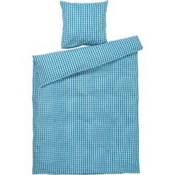 Juna Bæk & Bølge Bettwäsche 150x210 + 50x60 Cm, Blau / Birke