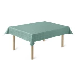 Juna Brick Damast-Tischdecke Türkis, 150x270 Cm