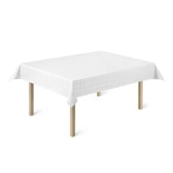 Juna Brick Damast-Tischdecke Weiß, 150x270 Cm