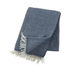 Klippan Yllefabrik Stella Plaid 130x200 Cm, Rauchblau