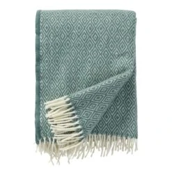 Klippan Yllefabrik Stella Plaid 130x200cm, Grün