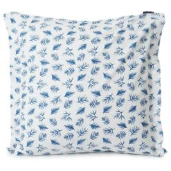 Lexington Blue Printed Leaves Organic Cotton Poplin Kissenbezug, 65x65 Cm