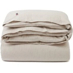 Lexington Striped Bettdeckenbezug Off-white / Beige, 220x220 Cm