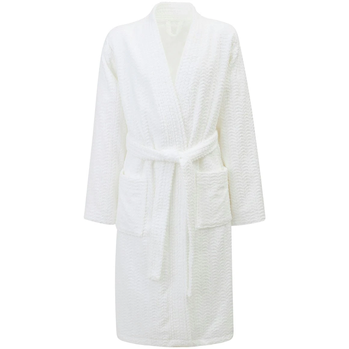 Lexington Unisex Cotton/Lyocell Structured Bademantel Weiß, S