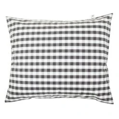 Mille Notti Casella Kissenbezug 50x90 Cm, Elfenbein/Dunkelgrau