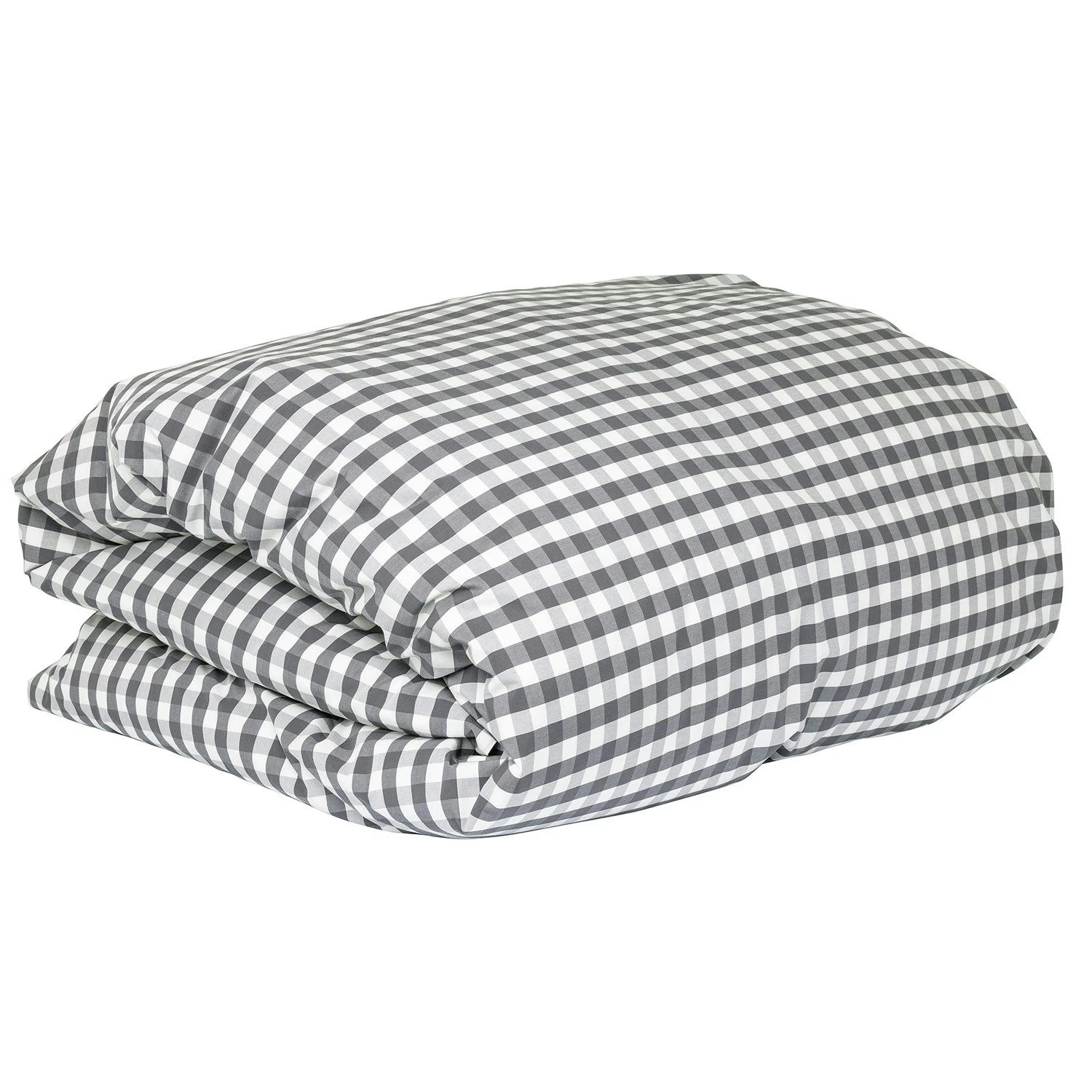 Mille Notti Casella Bettdeckenbezug 220x220 Cm, Elfenbein/Dunkelgrau