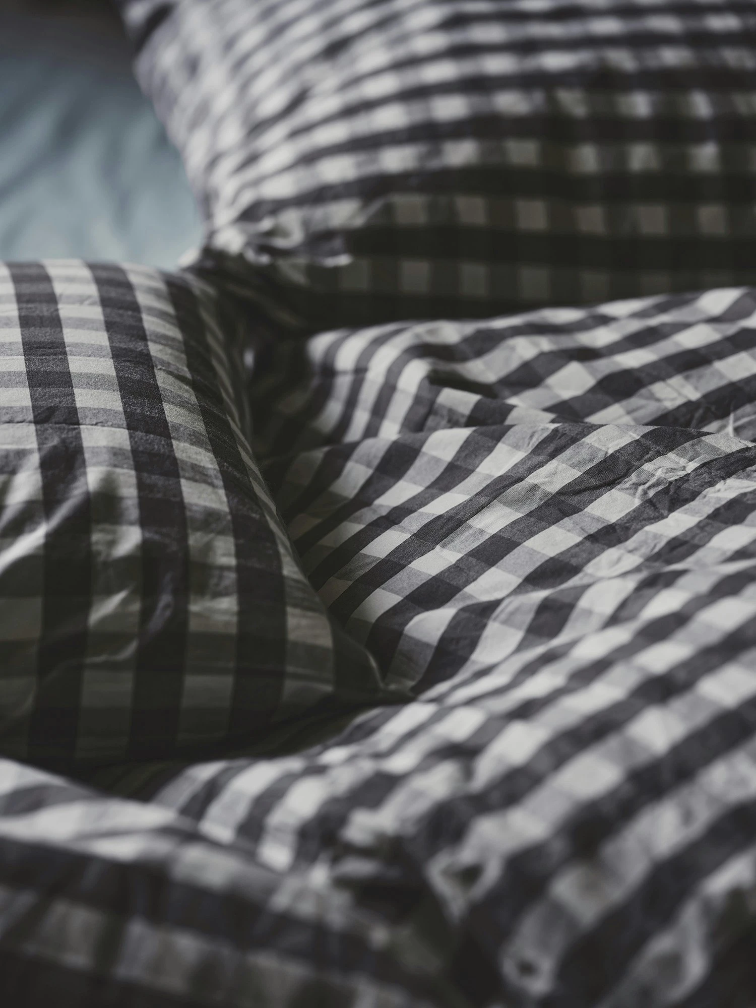 Mille Notti Casella Bettdeckenbezug 220x220 Cm, Elfenbein/Dunkelgrau – Bild 3