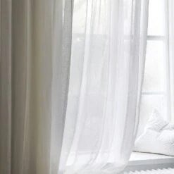 Kelly Vorhang Leinen Doppelte Breite Weiß, 293x290 Cm