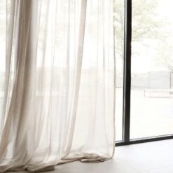 Vivi Vorhang Recycelt Stoff Doppelt Breite Natur, 290x250 Cm