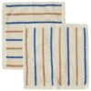 OYOY Raita Handtuch 2-er Set 30x30 Cm, Karamell/Blau