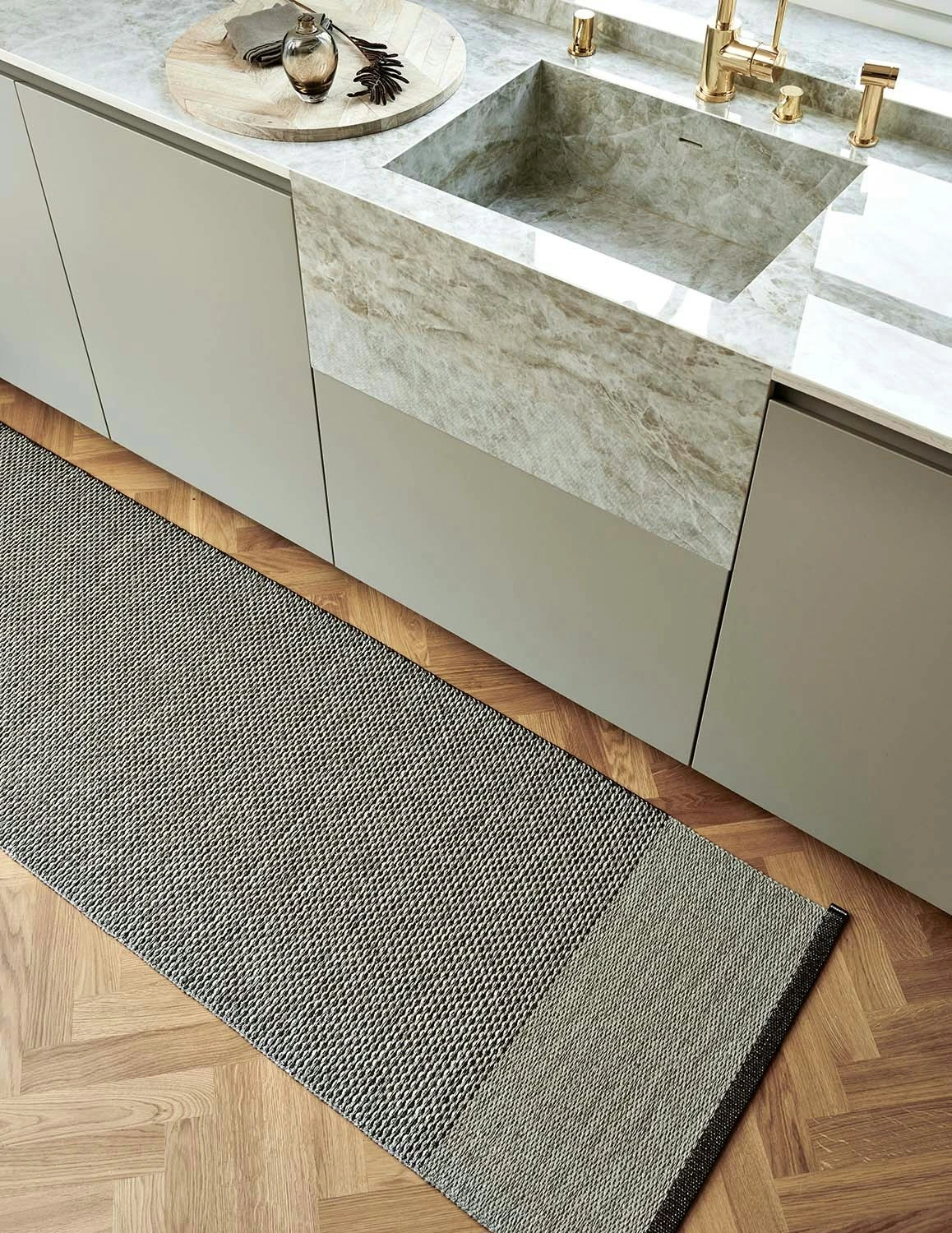 Edit Teppich Dark Brown / Dark Linen / Leinen Metallic, 60x85 Cm – Bild 2