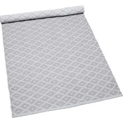 Ella Gerippter Teppich Grau / Weiß, 70x250 Cm