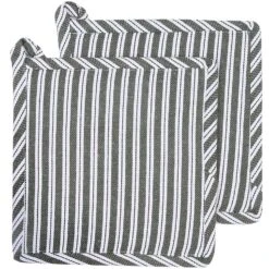 Olle Topflappen 2-er Set 20x20 Cm, Olivgrün/Braun