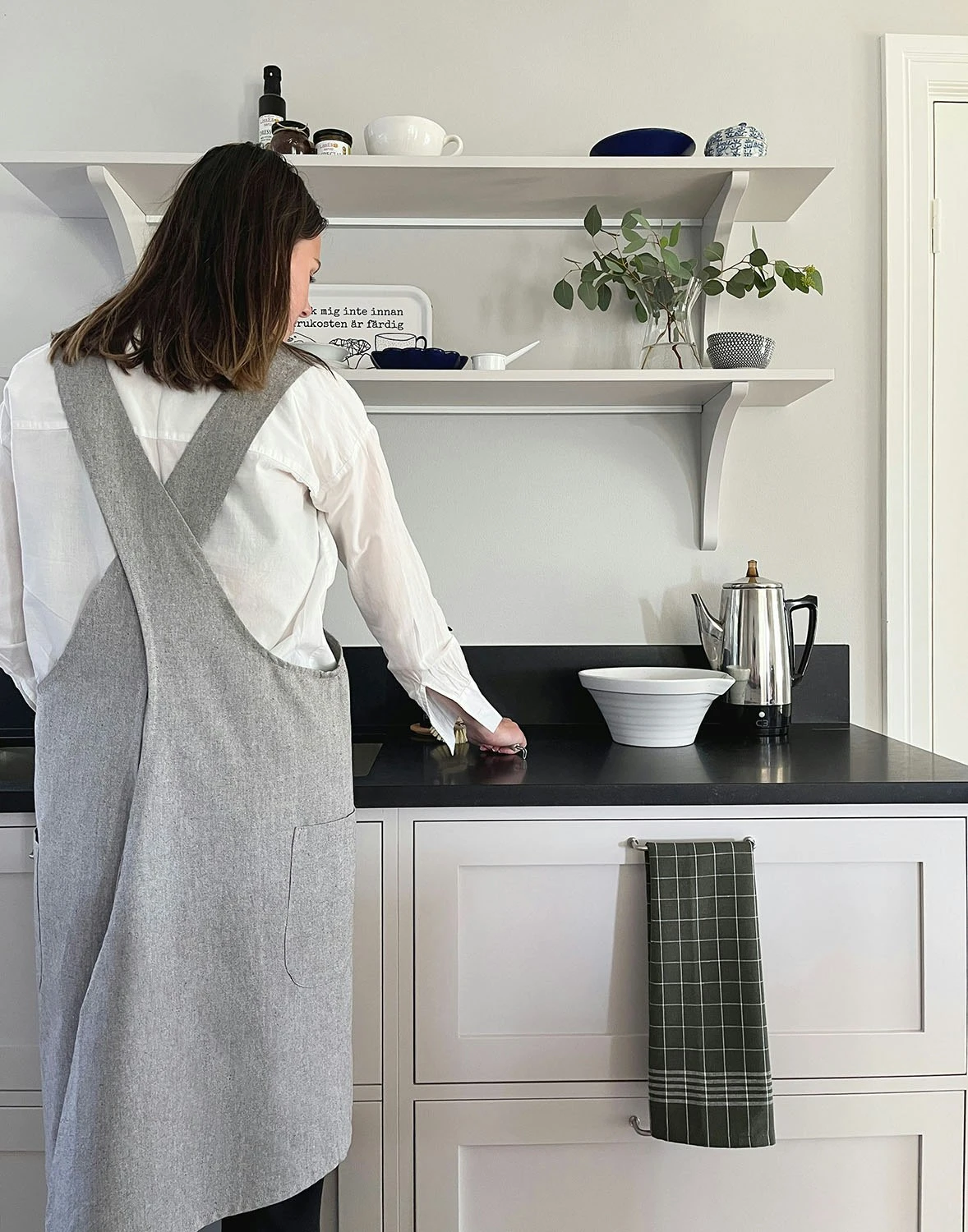 Astrid Geschirrtuch 2-er Set 50x70 Cm, Olivgrün/Weiß – Bild 6