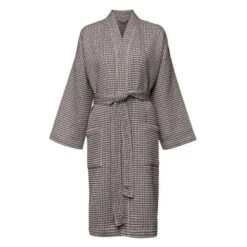 Wilma Bademantel Waffelartig Beige / Braun, S-M