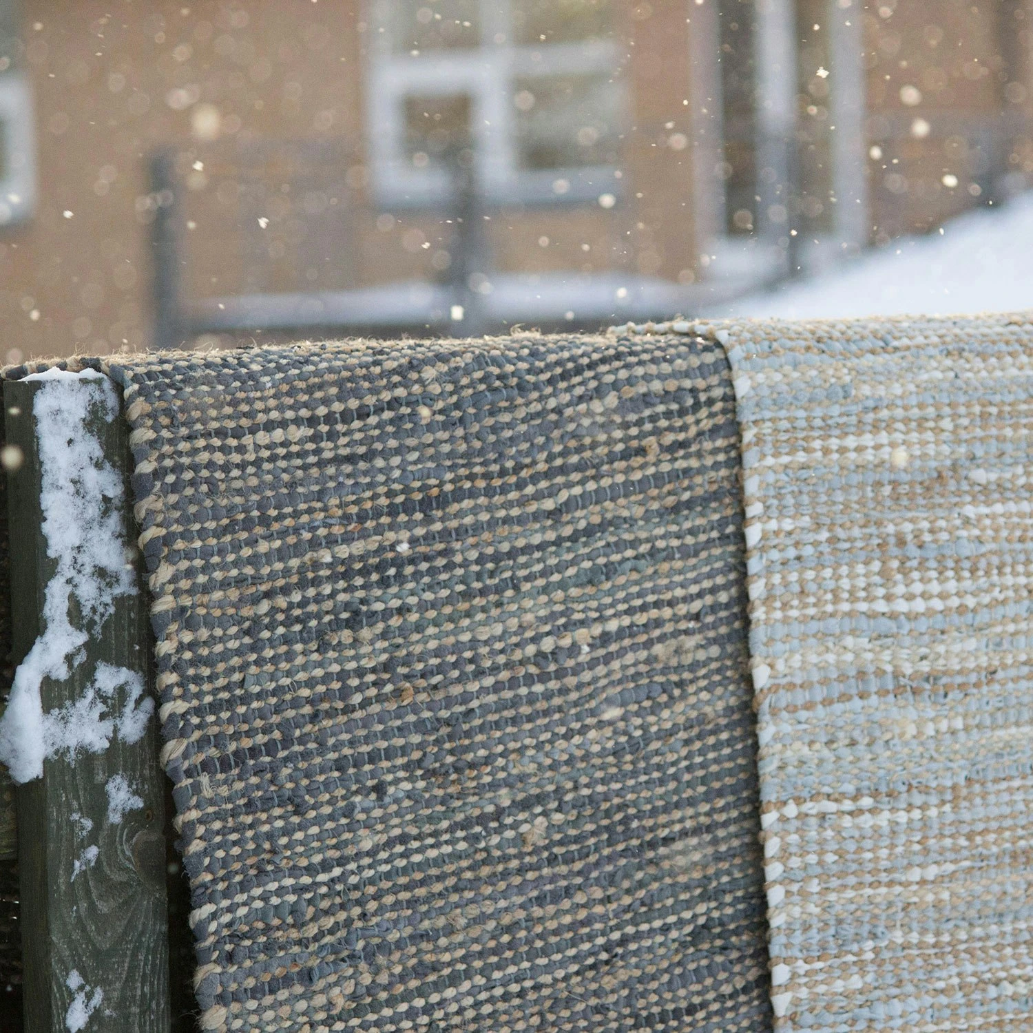 Jute/Leather Teppich 65x135, Dunkelgrau – Bild 5