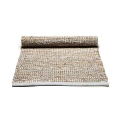 Jute/Leather Teppich 75x200cm, Hellgrau