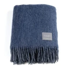 Mohair Decke Gerollte Franse 130x170 Cm, Tide & Marin Melange