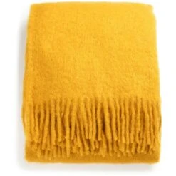 Mohair Plaid 130x170 Cm, Mustard