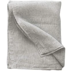 Pinstripe Tischdecke Grau Weiß