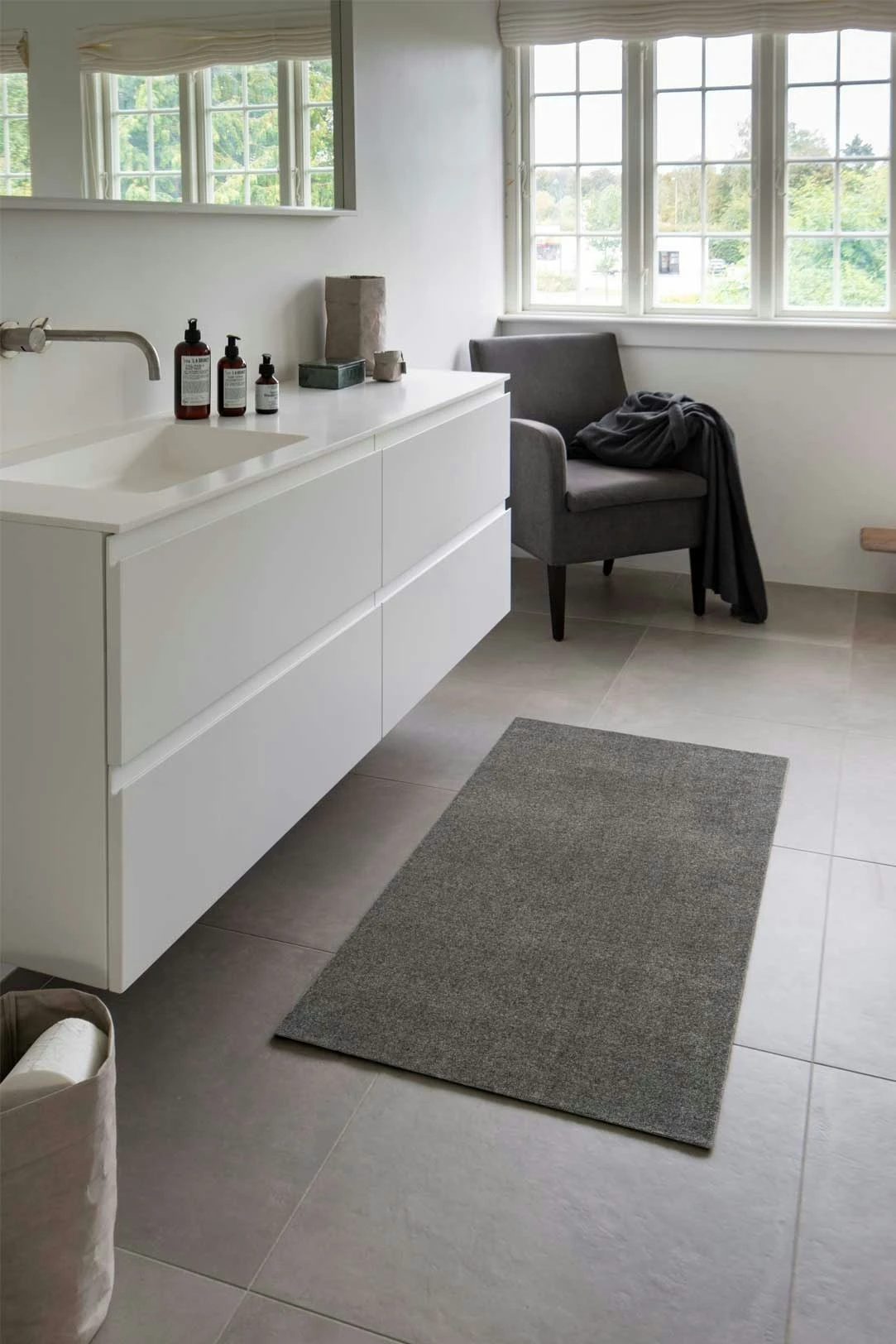 Unicolor Türmatte Stahlgrau, 67x120 Cm – Bild 4